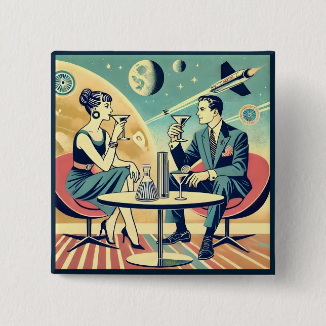 Martini Space Travel Posters Flight Crew Button (Vorderseite)
