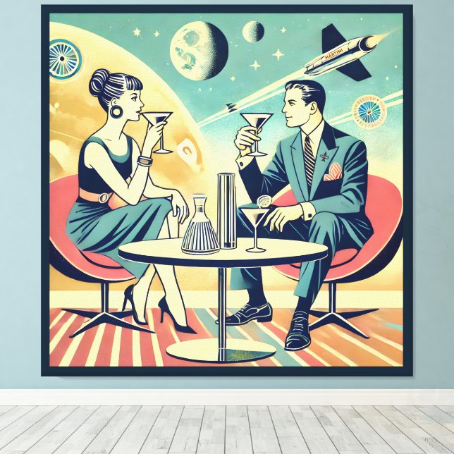 Martini Space Travel Posters Flight Crew Leinwanddruck (Insitu (Holzboden))