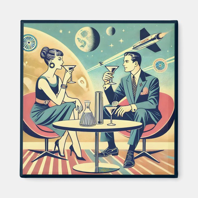 Martini Space Travel Posters Flight Crew Magnet (Vorne)