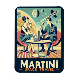 Martini Space Travel Posters Flight Crew Magnet