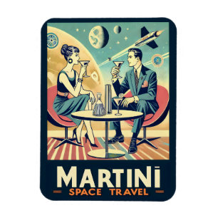 Martini Space Travel Posters Flight Crew Magnet