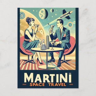 Martini Space Travel Posters Flight Crew Postkarte
