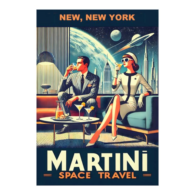 Martini Space Travel Posters New, New York Fotodruck (Vorne)