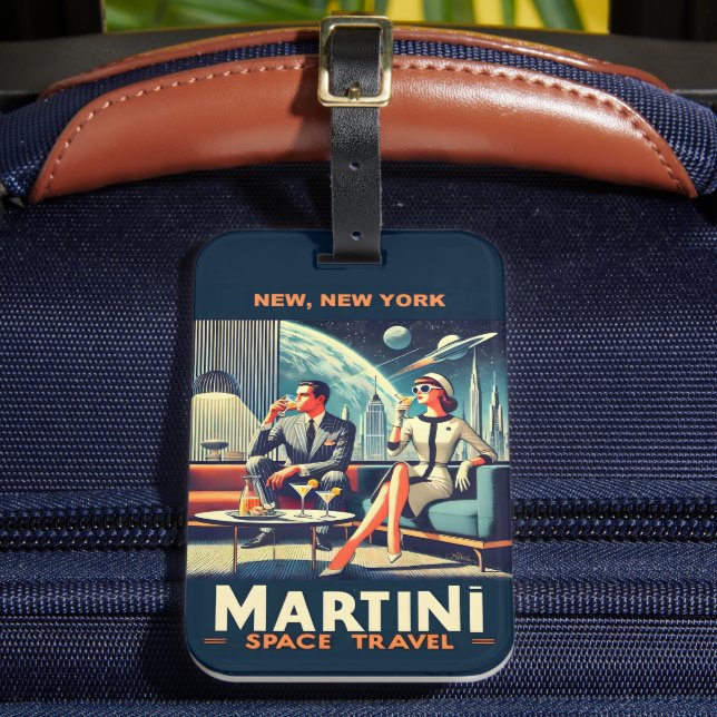 Martini Space Travel Posters New, New York Gepäckanhänger (Vorderseite Insitu 2)