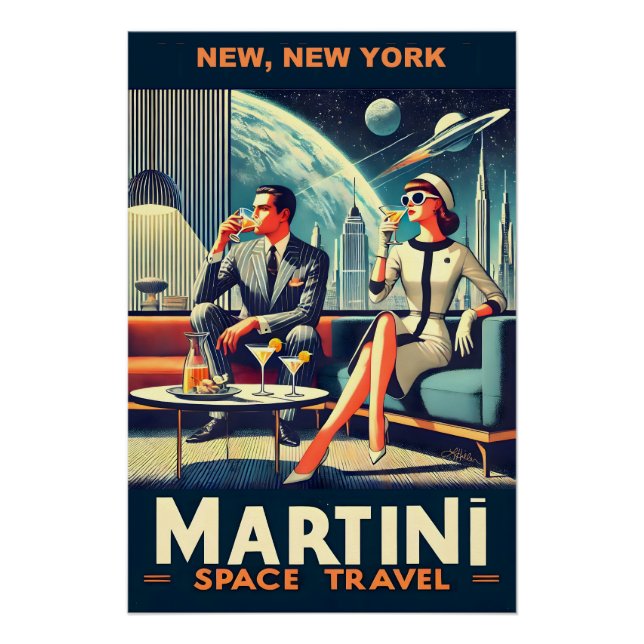 Martini Space Travel Posters New, New York Poster (Vorderseite)