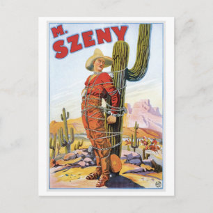 Martini Szeny ~ Vintag Cowboy Wonder Magic Act Postkarte