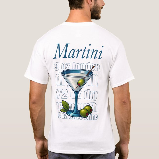 Martini T-Shirt – Classic Gin or Vodka Cocktail (Rückseite)