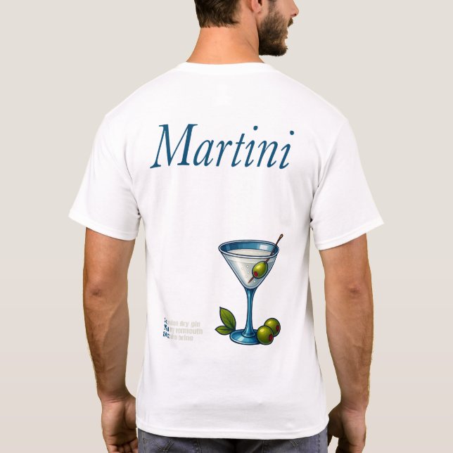 Martini T-Shirt – Classic Gin or Vodka Cocktail (Rückseite)