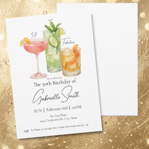 Martini-Thema 50. Damen-Geburtstag Fabelhaft Einladung