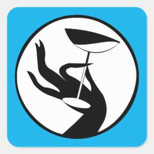 Martini Time High Fashion Art Deco Quadratischer Aufkleber