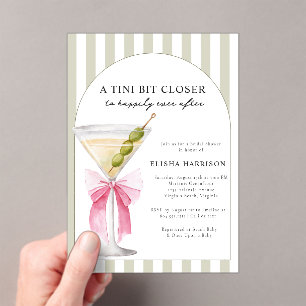 Martini Tini Bit Closer Stripe Brautparty Acry Acryleinladungen