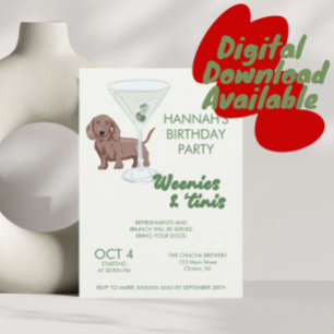 Martini und Würstchens Geburtstagsparty Einladung