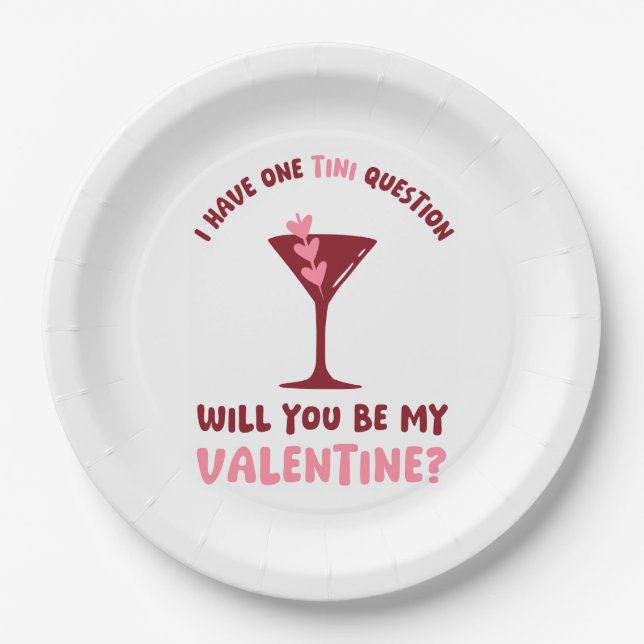  Martini Valentine Chic & Trendy Galentines Day Pappteller (Vorderseite)