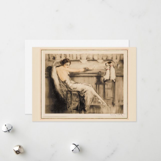 Martini von Louis Icart Feiertagskarte (Vorderseite/Rückseite Beispiel)