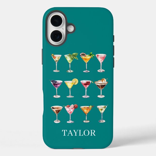 Martini-Wahnsinn-Monogramm Case-Mate iPhone Hülle (Rückseite)
