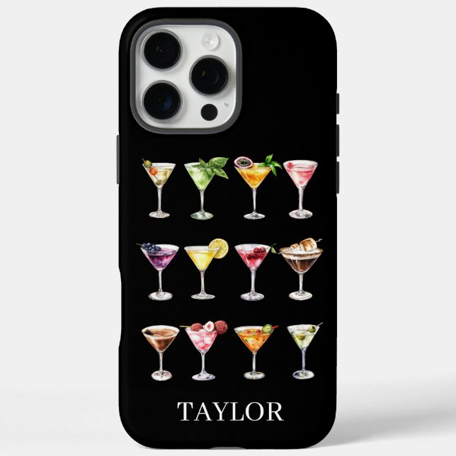 Martini-Wahnsinn-Monogramm Case-Mate iPhone Hülle (Rückseite)