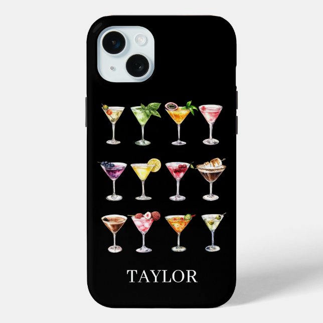 Martini-Wahnsinn-Monogramm Case-Mate iPhone Hülle (Rückseite)