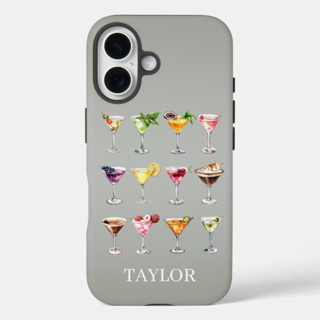Martini-Wahnsinn-Monogramm Case-Mate iPhone Hülle (Rückseite)