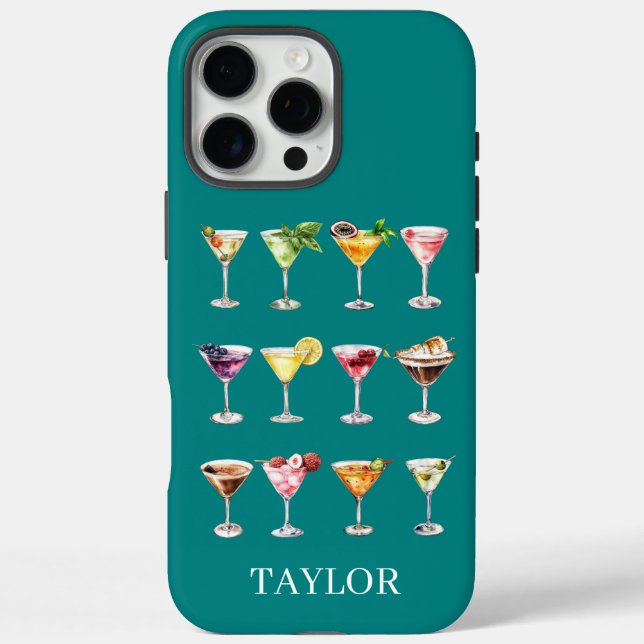 Martini-Wahnsinn-Monogramm Case-Mate iPhone Hülle (Rückseite)