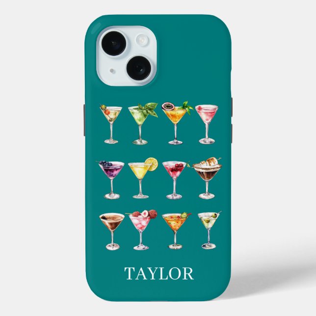 Martini-Wahnsinn-Monogramm Case-Mate iPhone Hülle (Rückseite)