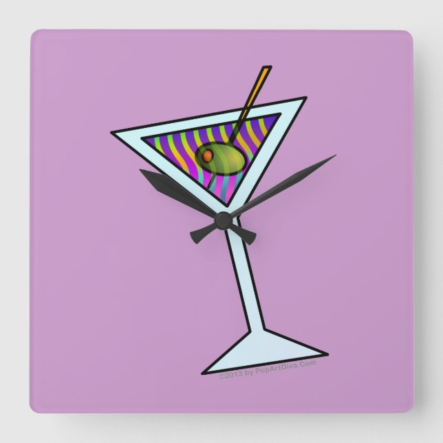 MARTINI WALL CLOCK QUADRATISCHE WANDUHR (Vorderseite)
