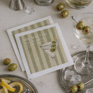 Martini Weekend Social Club Green Stripes Serviette