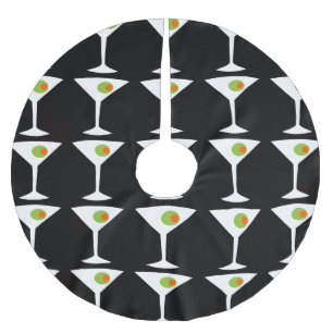 Martini-Weihnachtsbaum-Rock (Schwarzes) Polyester Weihnachtsbaumdecke