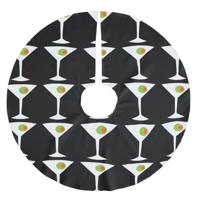 Martini-Weihnachtsbaum-Rock (Schwarzes) Polyester Weihnachtsbaumdecke (Vorderseite)