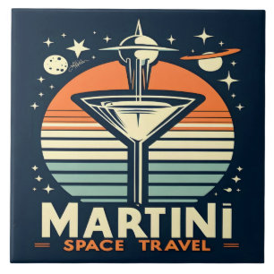 Martini Weltraum Reise Start Logo Fliese