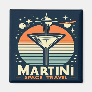 Martini Weltraum Reise Start Logo Magnet