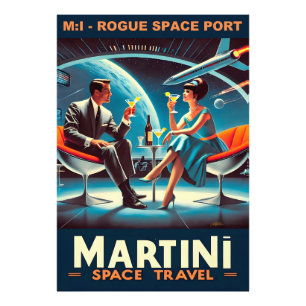 Martini Weltraum-Reiseplakat Rogue Weltraumhafen Fotodruck