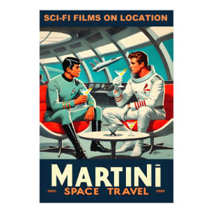 Martini Weltraum-Reiseplakat Science-Fiction-Filme Fotodruck