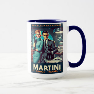 Martini Weltraum-Reiseplakat SP5: Black Cat Agency Tasse