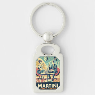 Martini Weltraum-Reiseplakate Flugpersonal Schlüsselanhänger