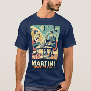 Martini Weltraum-Reiseplakate Flugpersonal T-Shirt