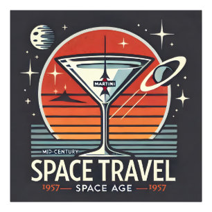 Martini Weltraumfahrt 1957 Space Age Logo Fotodruck