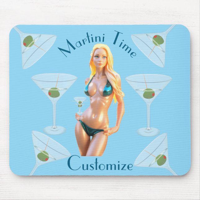 Martini-Zeit Bikini-Schatz Thunder_Cove  Mousepad (Vorne)