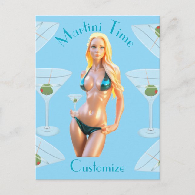 Martini-Zeit Bikini-Schatz Thunder_Cove  Postkarte (Vorderseite)