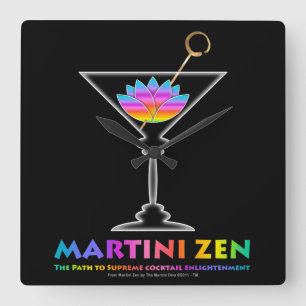 MARTINI-ZEN-WANDUHR QUADRATISCHE WANDUHR