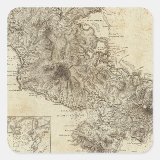 Martinico Quadratischer Aufkleber (Vorderseite)