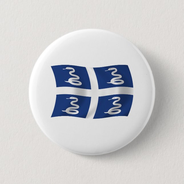 Martinique-Flagge-Button Button (Vorderseite)