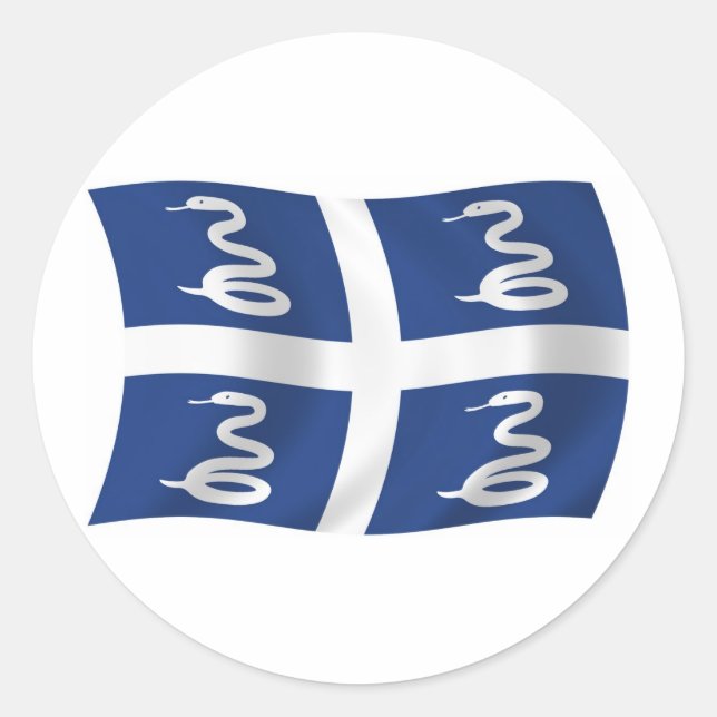 Martinique-Flaggenaufkleber Runder Aufkleber (Vorderseite)