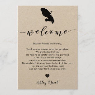 Martinique Hochzeit Begrüßungsbrief und Informatio Programm