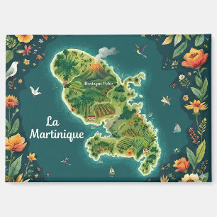 Martinique – Illustrierte Inselkarte Magnet