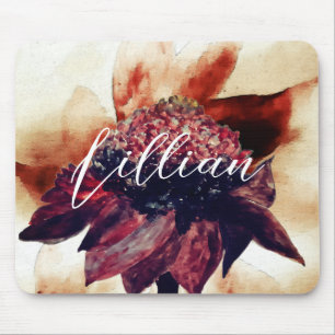 Martinique Karibik Blume Mit Monogramm Name Mousepad