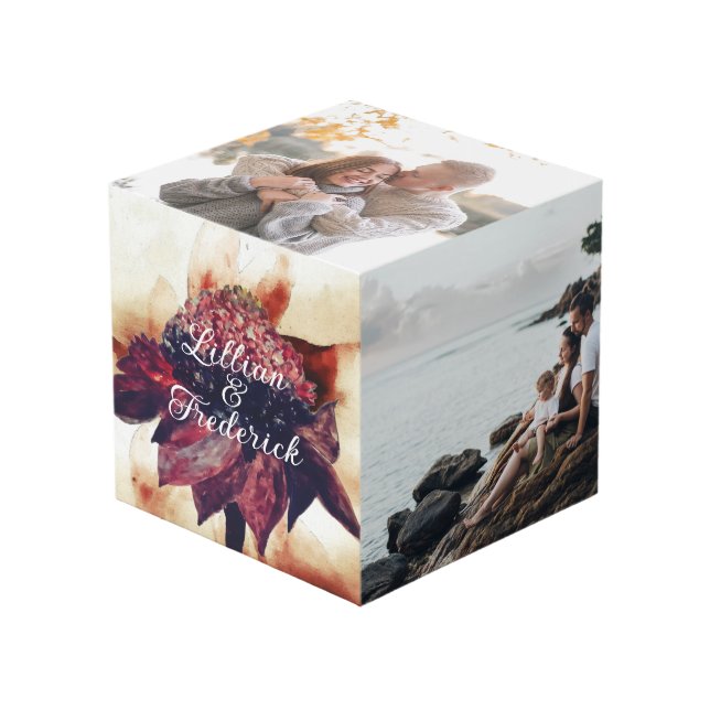 Martinique Karibik Blume Vier Paar Fotos Würfel (Vorderseite Schrägansicht)