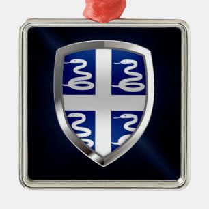 Martinique Metallic Emblem Ornament Aus Metall