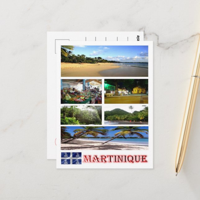 Martinique - Mosaik - Postkarte (Vorderseite/Rückseite Beispiel)