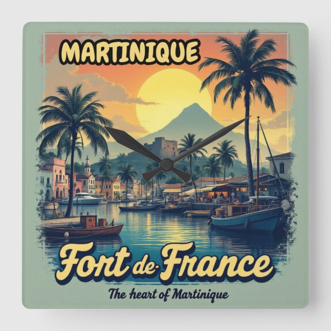 MARTINIQUE QUADRATISCHE WANDUHR (Vorderseite)