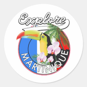 Martinique Reise Logo Runder Aufkleber
